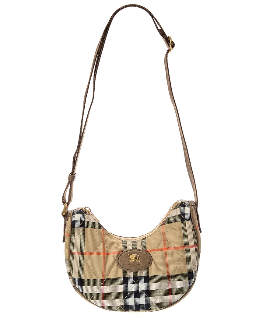 Burberry Burberry Horseshoe Check Quilted Canvas Hobo Bag