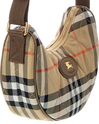 Burberry Burberry Horseshoe Check Quilted Canvas Hobo Bag