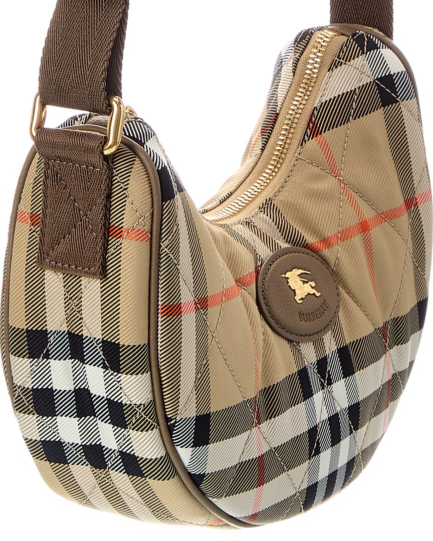 Burberry Burberry Horseshoe Check Quilted Canvas Hobo Bag