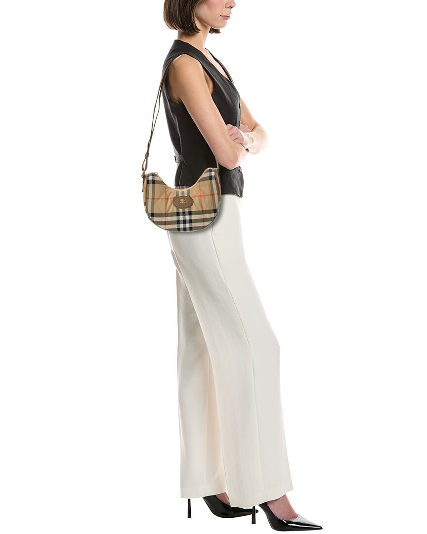 Burberry Burberry Horseshoe Check Quilted Canvas Hobo Bag