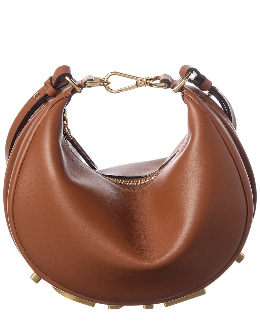 FENDI Fendi Fendigraphy Mini Leather Hobo Bag