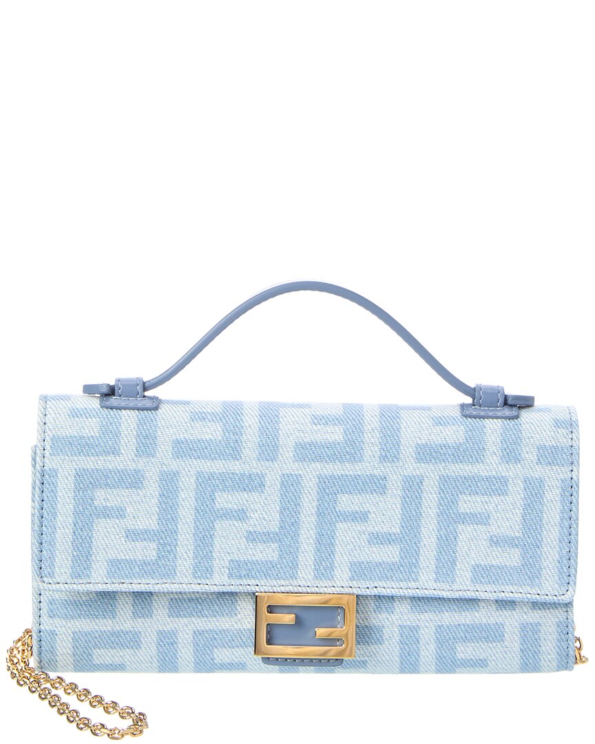FENDI Fendi Baguette Denim Wallet On Chain