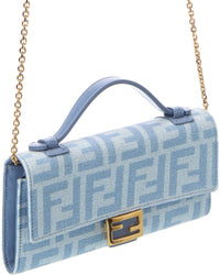 FENDI Fendi Baguette Denim Wallet On Chain