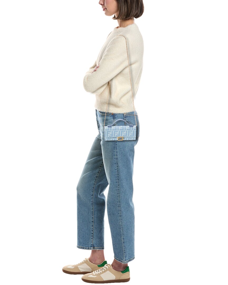 FENDI Fendi Baguette Denim Wallet On Chain