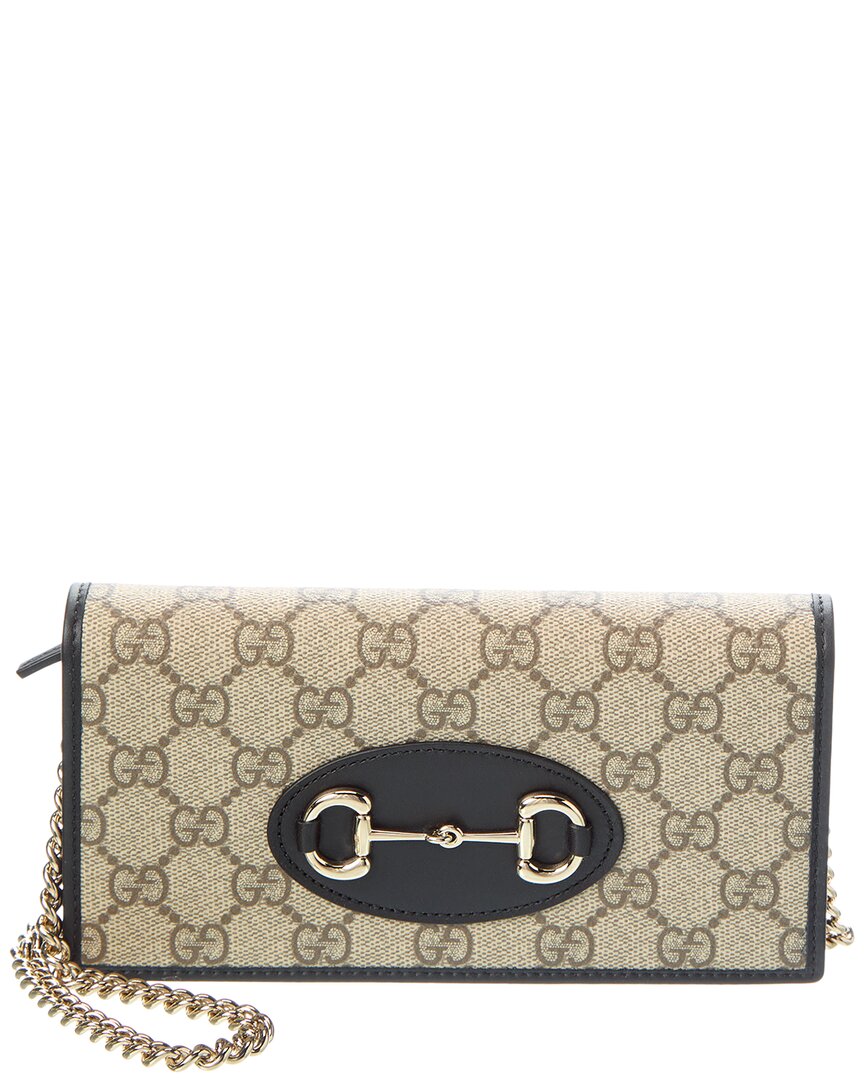Gucci Gucci Horsebit 1955 Gg Supreme Canvas & Leather Wallet On Chain