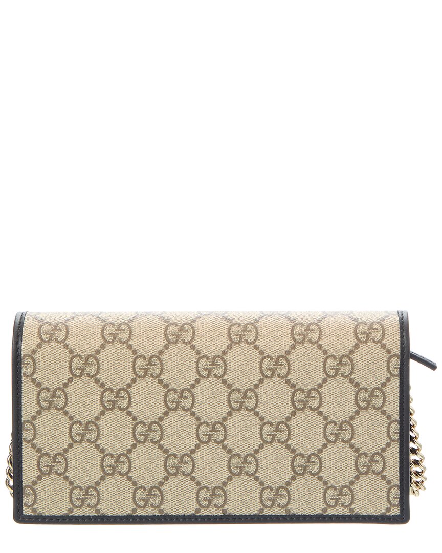 Gucci Gucci Horsebit 1955 Gg Supreme Canvas & Leather Wallet On Chain