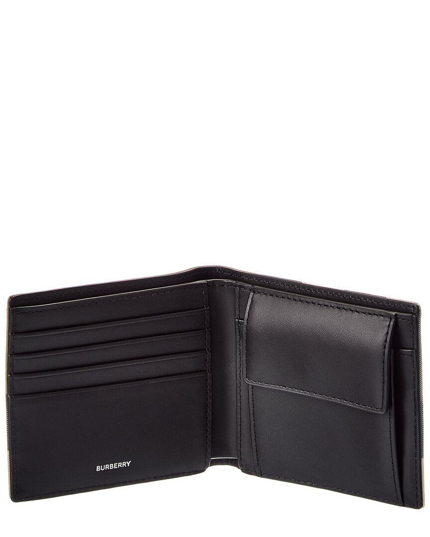 Burberry Burberry Check Canvas & Leather Bifold Wallet