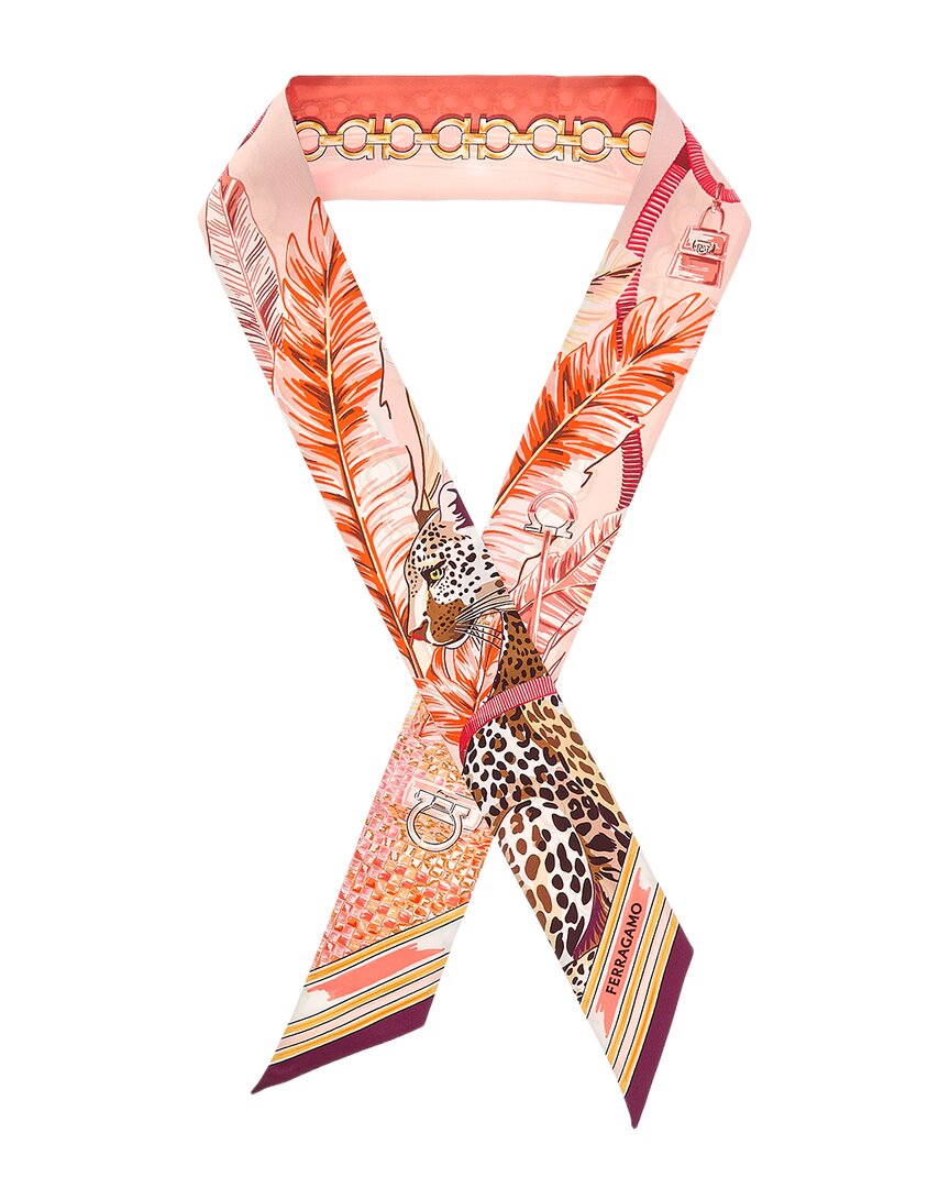 Ferragamo Ferragamo Felini Print Silk Scarf