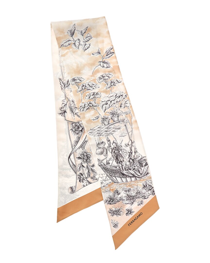 Ferragamo Ferragamo Voyage Print Silk Scarf