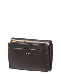 CELINE Celine Triomphe Leather Compact Wallet