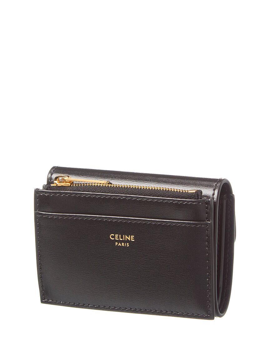 CELINE Celine Triomphe Leather Compact Wallet