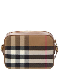 Burberry Small Check Canvas & Leather Camera Bag