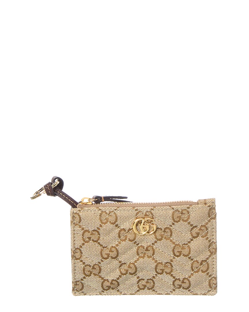 Gucci Gucci Gg Marmont Zip Gg Canvas & Leather Key Pouch