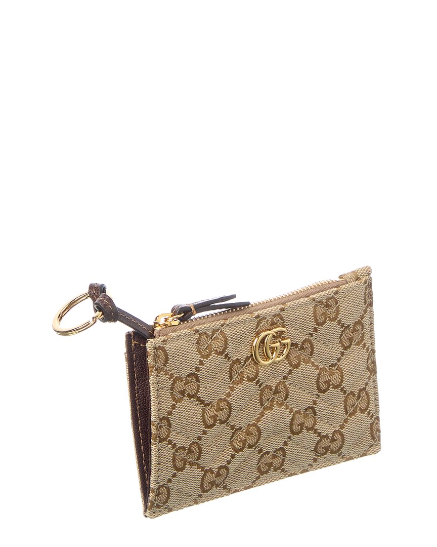 Gucci Gucci Gg Marmont Zip Gg Canvas & Leather Key Pouch