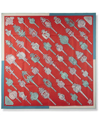 Pre-Owned Hermès Merveilleuses Lanternes By Pierre Marie Mm Printed Silk Scarf (Authentic