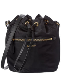 Burberry Burberry Nylon & Leather Bucket Bag