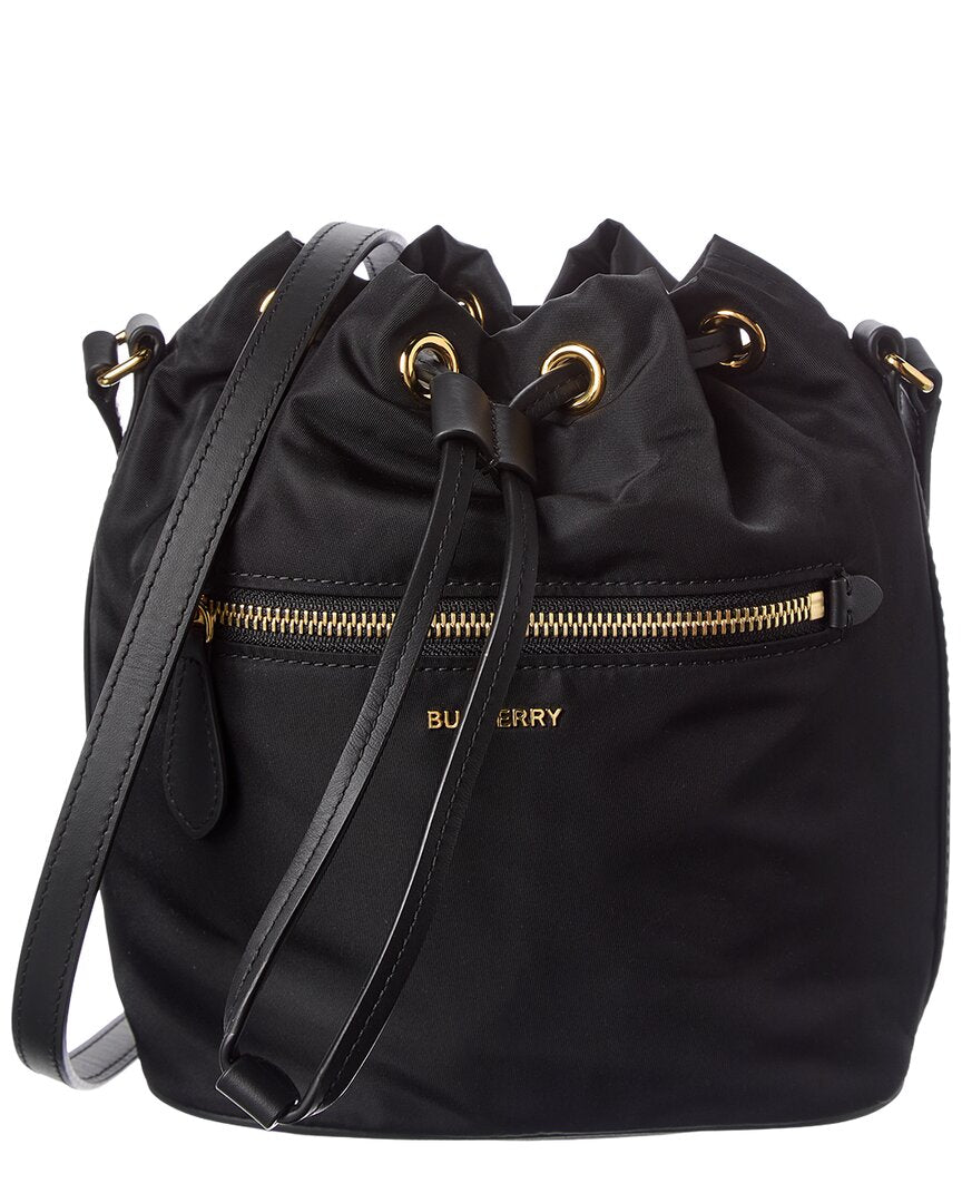 Burberry Burberry Nylon & Leather Bucket Bag