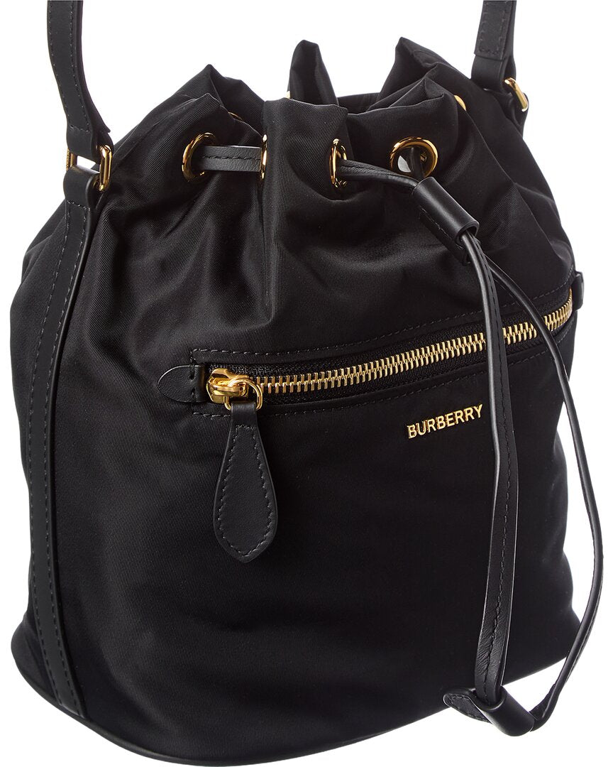 Burberry Burberry Nylon & Leather Bucket Bag