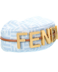 FENDI Fendi Fendigraphy Mini Ff Denim Hobo Bag
