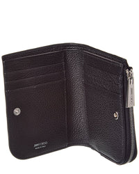 Jimmy Choo Compact Zip Leather Wallet