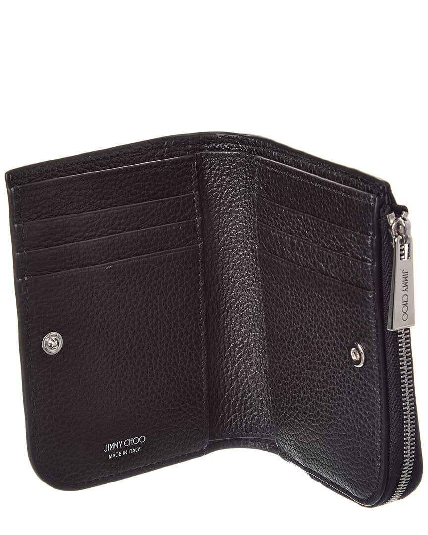 Jimmy Choo Compact Zip Leather Wallet