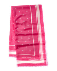 Givenchy 4G Logo Blended Silk & Cashmere Scarf