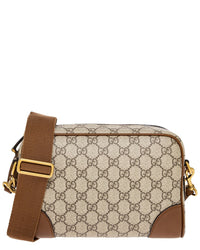 Gucci Gucci Gg Emblem Gg Coated Canvas & Leather Crossbody