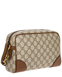 Gucci Gucci Gg Emblem Gg Coated Canvas & Leather Crossbody