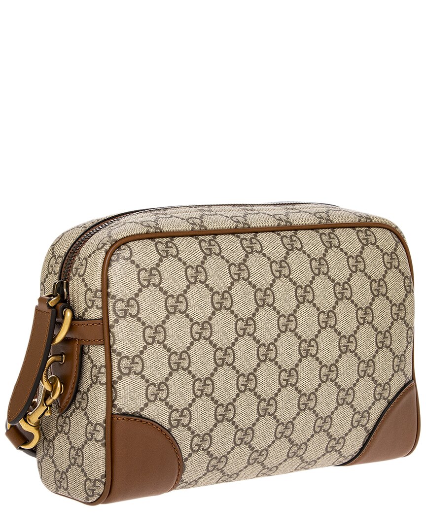 Gucci Gucci Gg Emblem Gg Coated Canvas & Leather Crossbody
