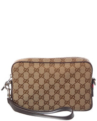 Gucci Gucci Small Gg Canvas & Leather Crossbody