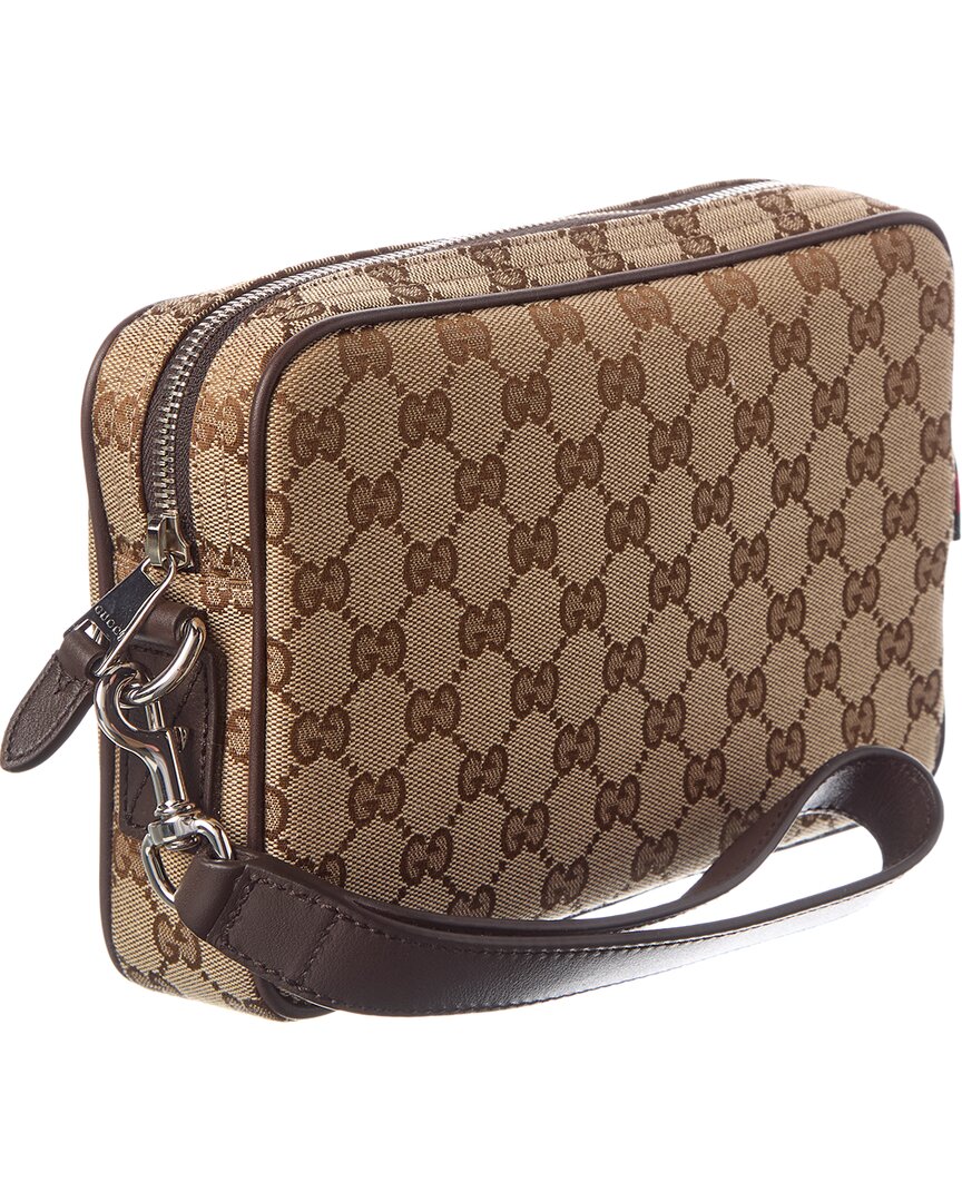 Gucci Gucci Small Gg Canvas & Leather Crossbody