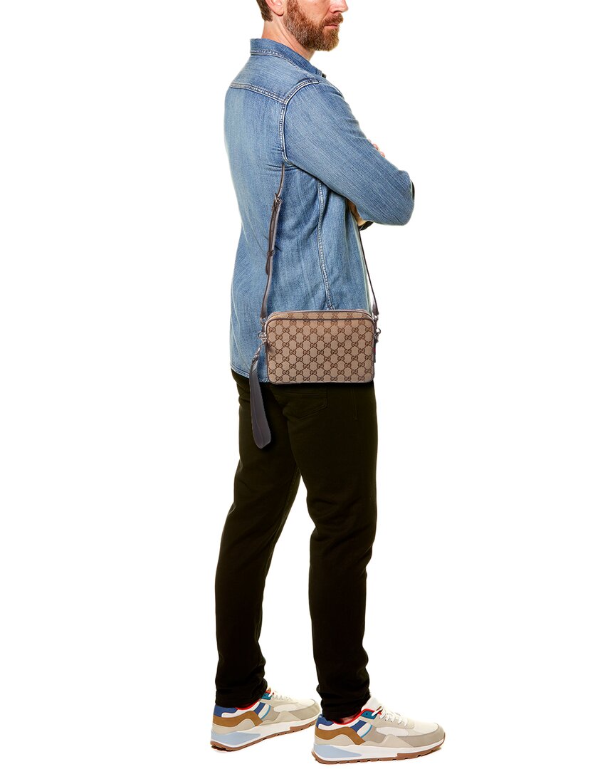 Gucci Gucci Small Gg Canvas & Leather Crossbody
