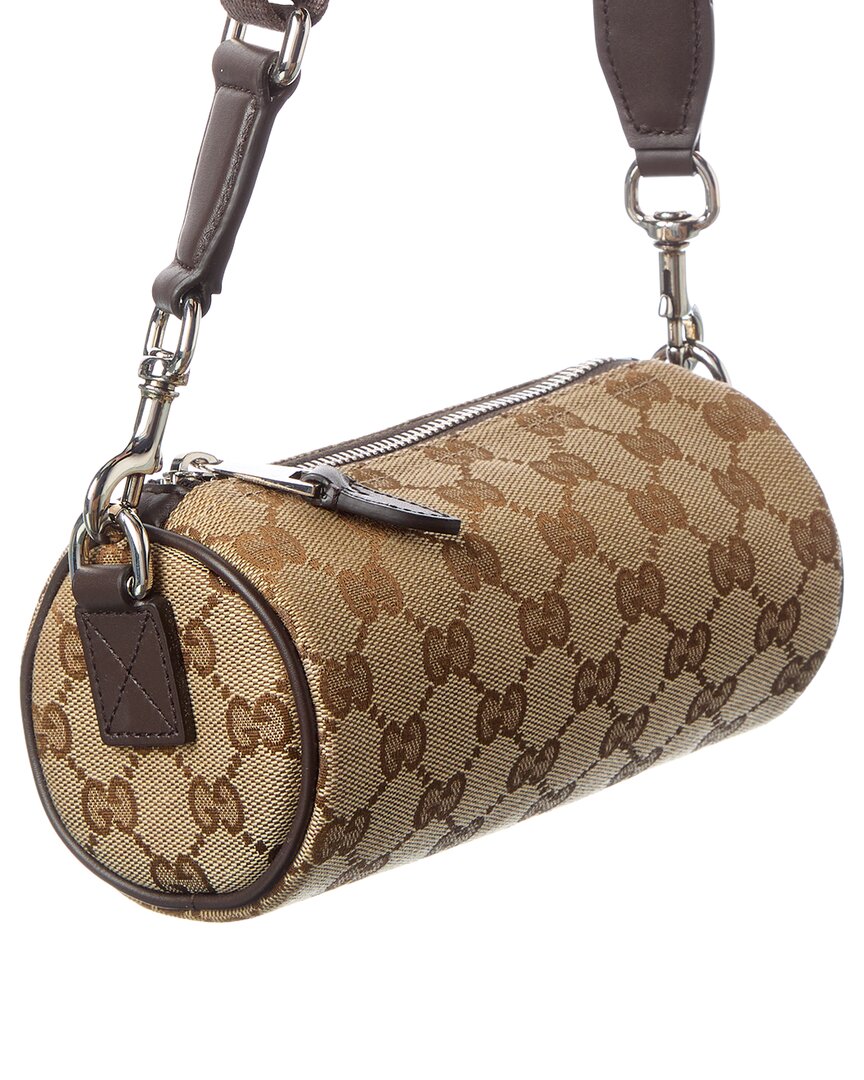 Gucci Gucci Gg Mini Canvas & Leather Boston Bag