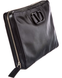 Valentino Valentino Vlogo Leather Pouch