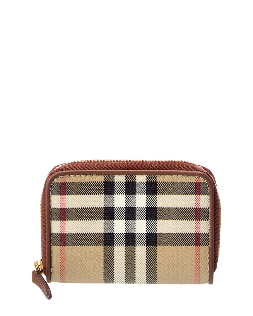 Burberry Burberry Check E-Canvas & Leather Coin Purse