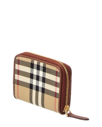 Burberry Burberry Check E-Canvas & Leather Coin Purse