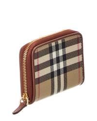 Burberry Burberry Check E-Canvas & Leather Coin Purse