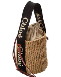Chloé Chloé Woody Small Paper & Leather Bucket Bag