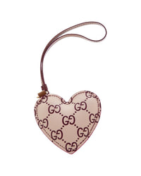 Gucci Gg Leather Heart-Shaped Keychain