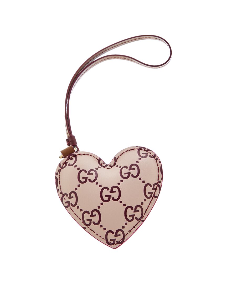 Gucci Gg Leather Heart-Shaped Keychain
