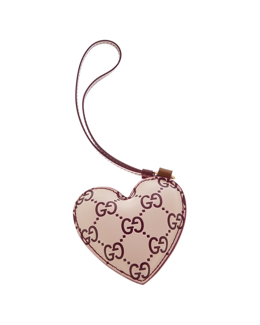 Gucci Gg Leather Heart-Shaped Keychain