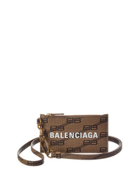 Balenciaga Balenciaga Cash Coated Canvas Card Case On Keyring