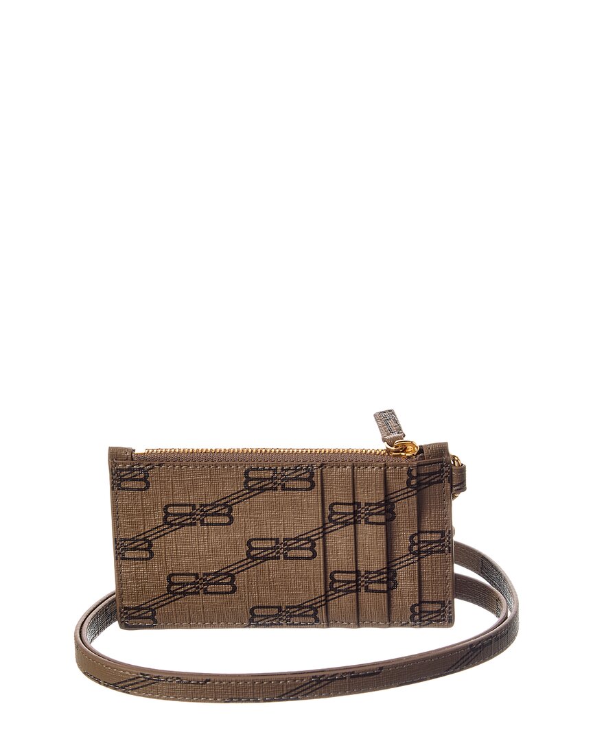 Balenciaga Balenciaga Cash Coated Canvas Card Case On Keyring
