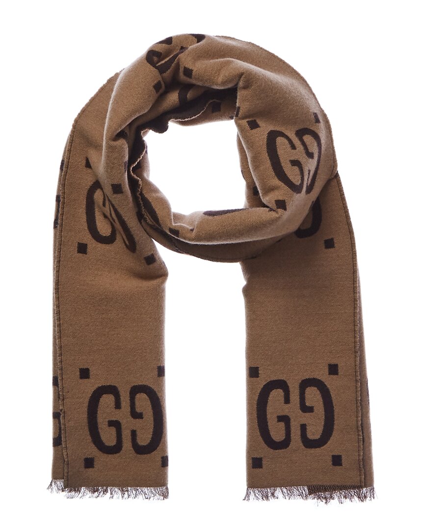 Gucci Gucci Gg Jacquard Wool-Blend Scarf