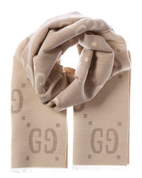 Gucci Gucci Gg Jacquard Wool & Silk-Blend Scarf