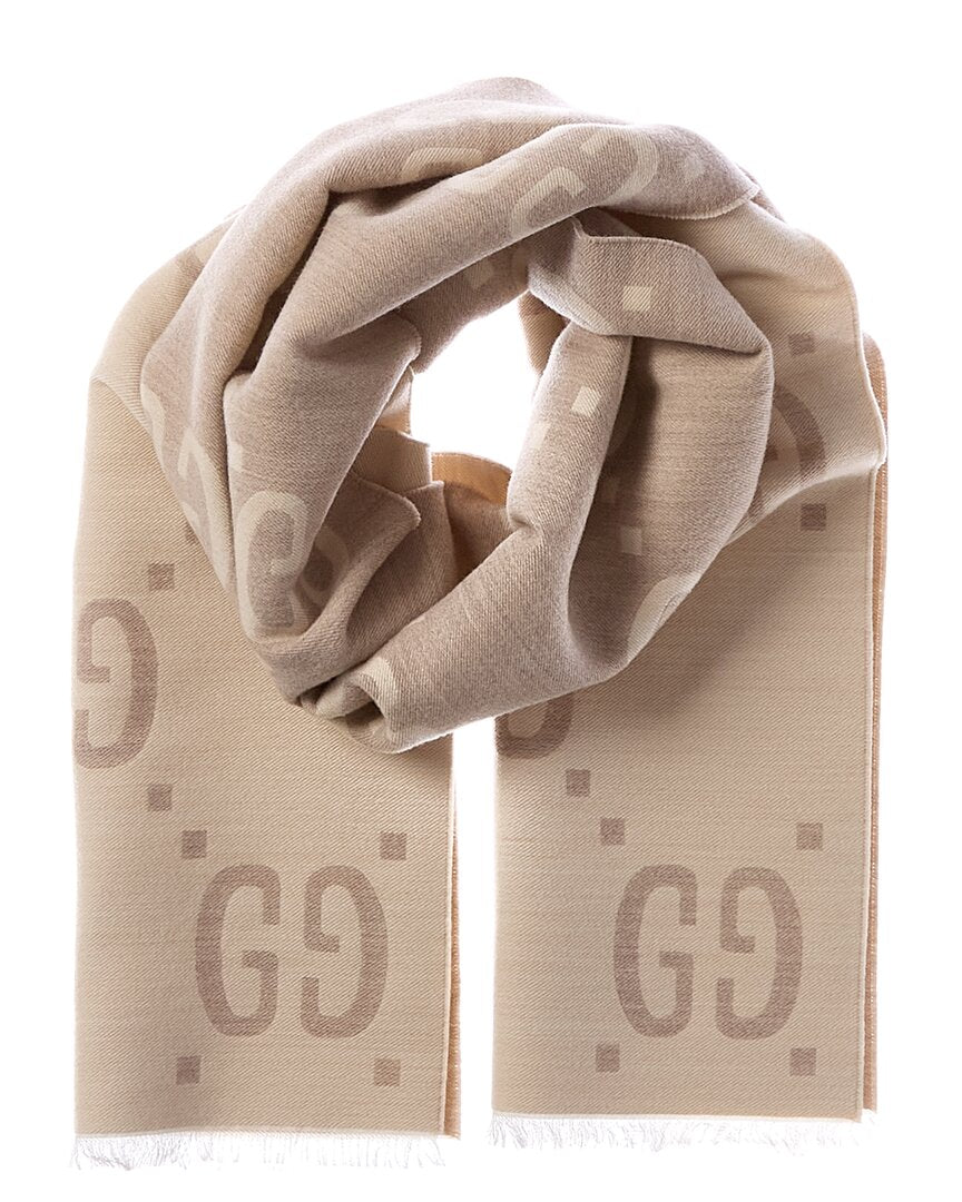 Gucci Gucci Gg Jacquard Wool & Silk-Blend Scarf