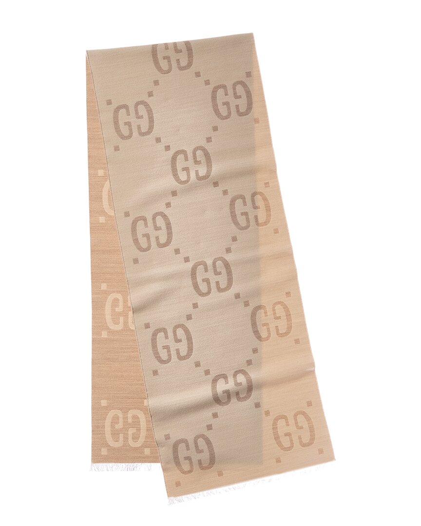 Gucci Gucci Gg Jacquard Wool & Silk-Blend Scarf