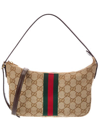 Gucci Gucci Lunetta Small Gg Supreme Canvas & Leather Shoulder Bag