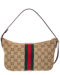 Gucci Gucci Lunetta Small Gg Supreme Canvas & Leather Shoulder Bag