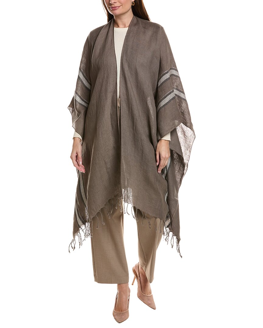 Brunello Cucinelli Brunello Cucinelli Open Front Linen Poncho